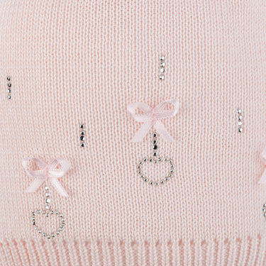 Double layer cotton hat with bows and hearts