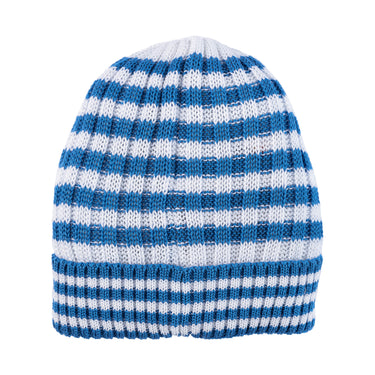 Striped cotton ribbed hat with cuff