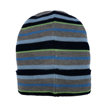 Double layer thin striped cotton hat with cuff