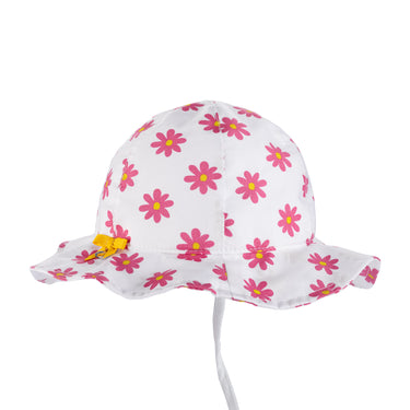Pink daisy ruffled hat