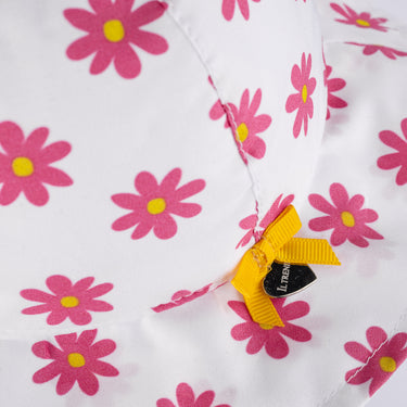 Pink daisy ruffled hat