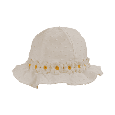 Cappello corolla in popeline plumeti con cinturino margherite