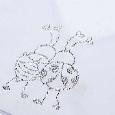 Bandana in cotone a triangolo con coccinella e ape strass