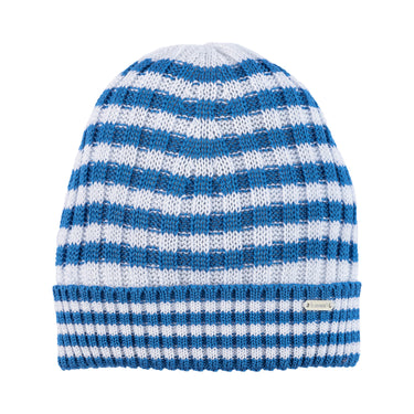 Striped cotton ribbed hat with cuff