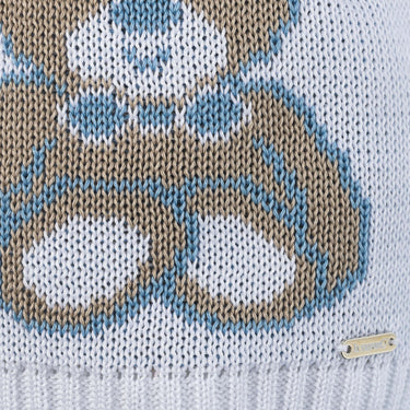 Double layer cotton hat with teddy bear