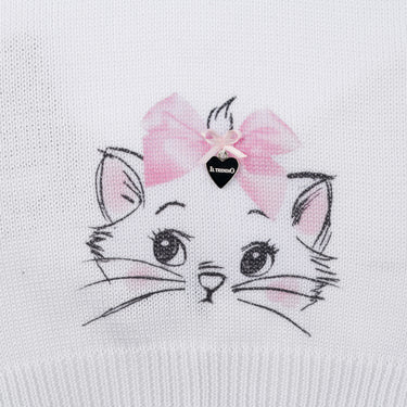 Cotton triangle bandana with cat print