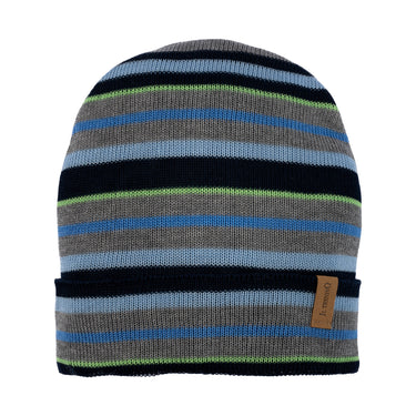 Double layer thin striped cotton hat with cuff