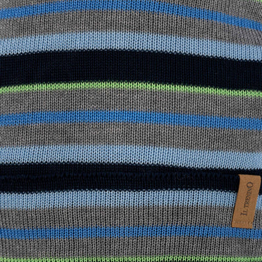 Double layer thin striped cotton hat with cuff