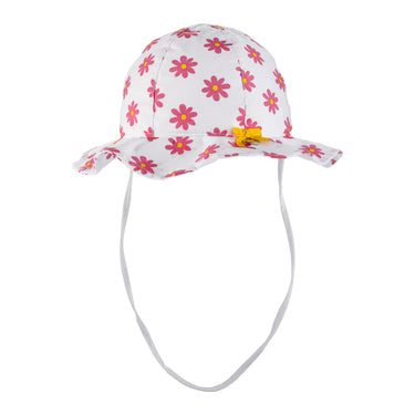 Pink daisy ruffled hat