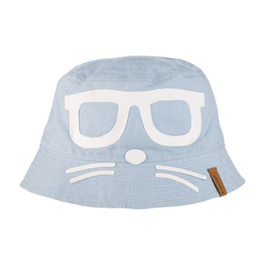 Gabardine bucket hat CAT WITH GLASSES