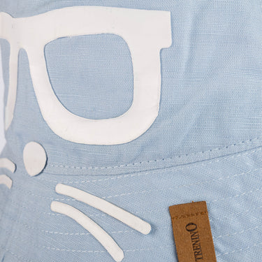 Gabardine bucket hat CAT WITH GLASSES