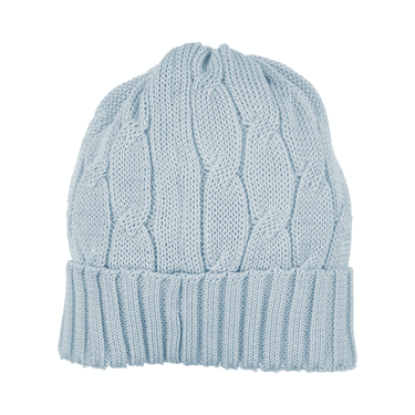 Cotton cable knit hat with cuff