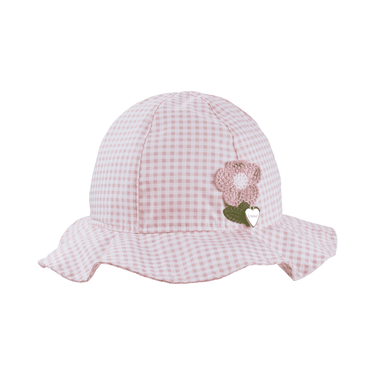 Cappello corolla a quadretti con fiore