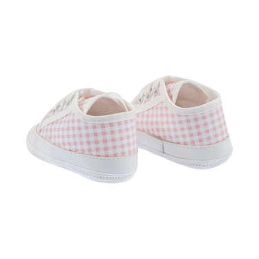 Scarpine neonati a quadretti con lacci