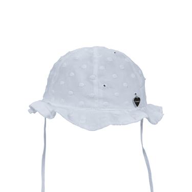 Cappello corolla con lacci e strass