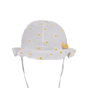 Cappello corolla con lacci e margherite