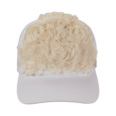 Cappello baseball con fiori in tulle