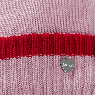 Hat with heart-shaped ear flaps and wool pompom